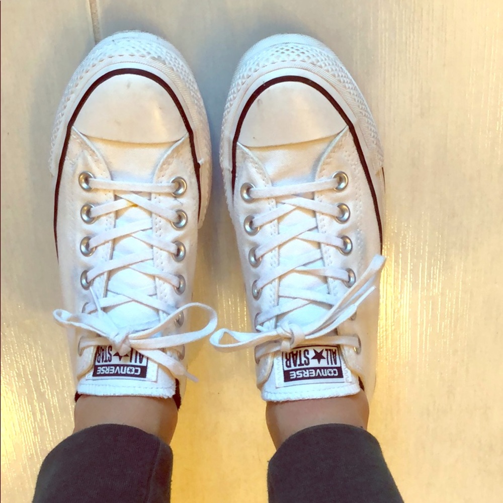 Platform women white converse